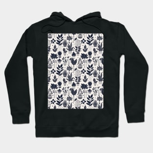 Bauhaus Plant Pattern, Blue Hoodie